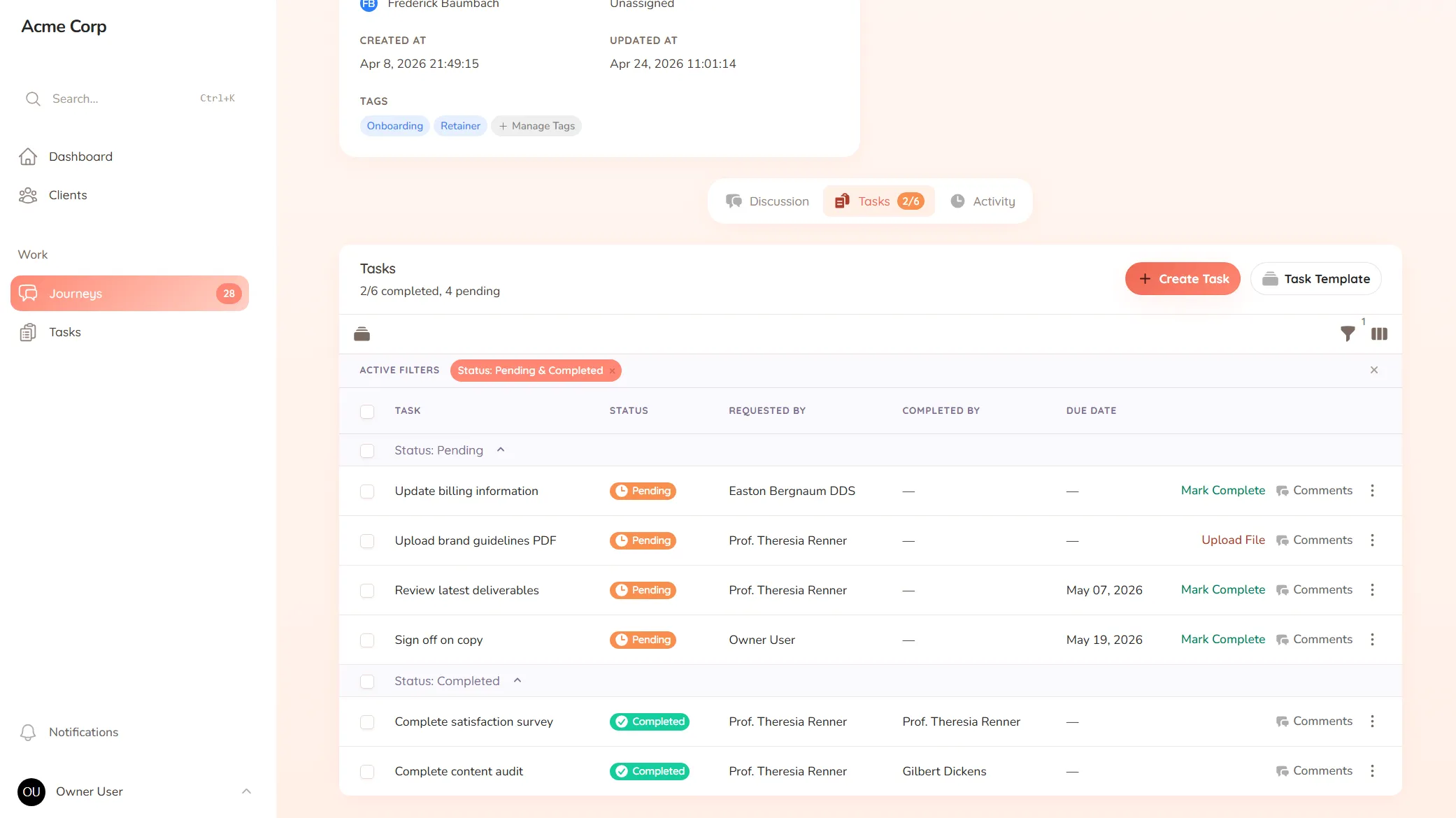StellaJourney — Client approval workflow software